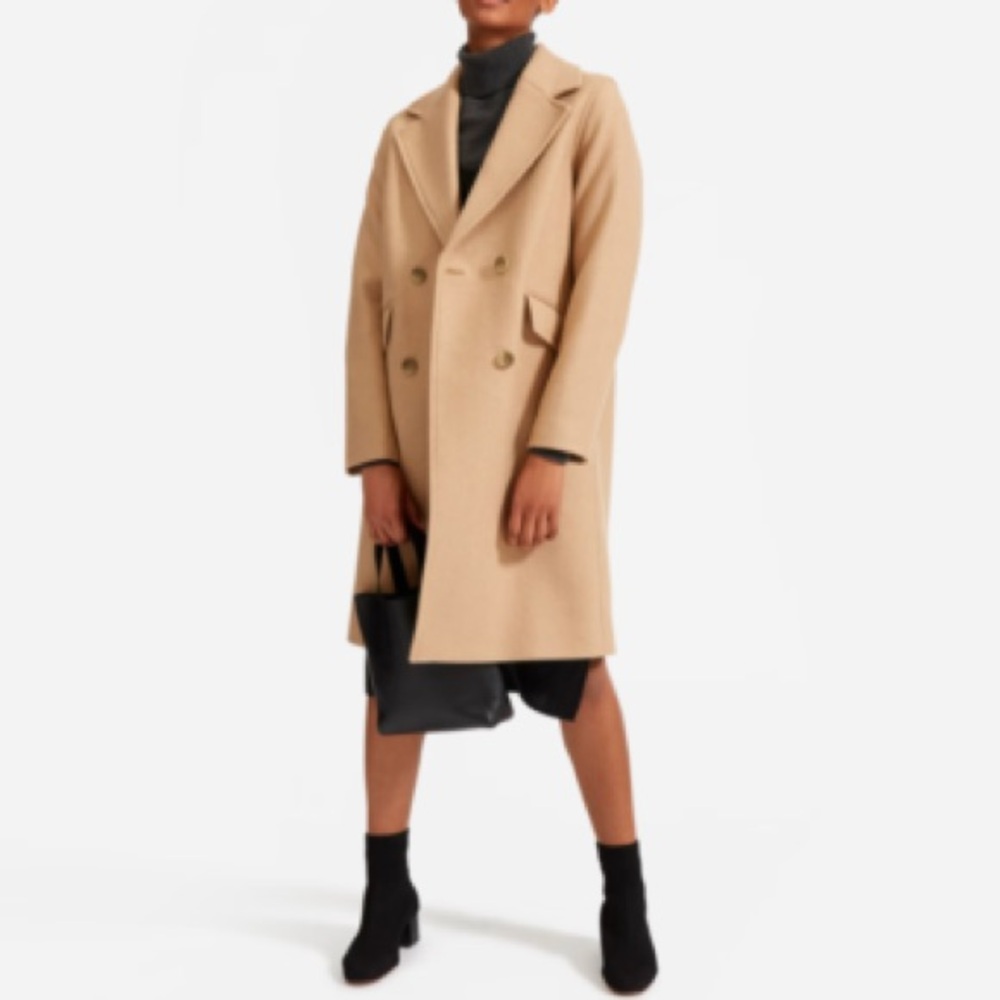 THE EVERLANE ITALIAN REWOOL OVERCOAT camel size 0